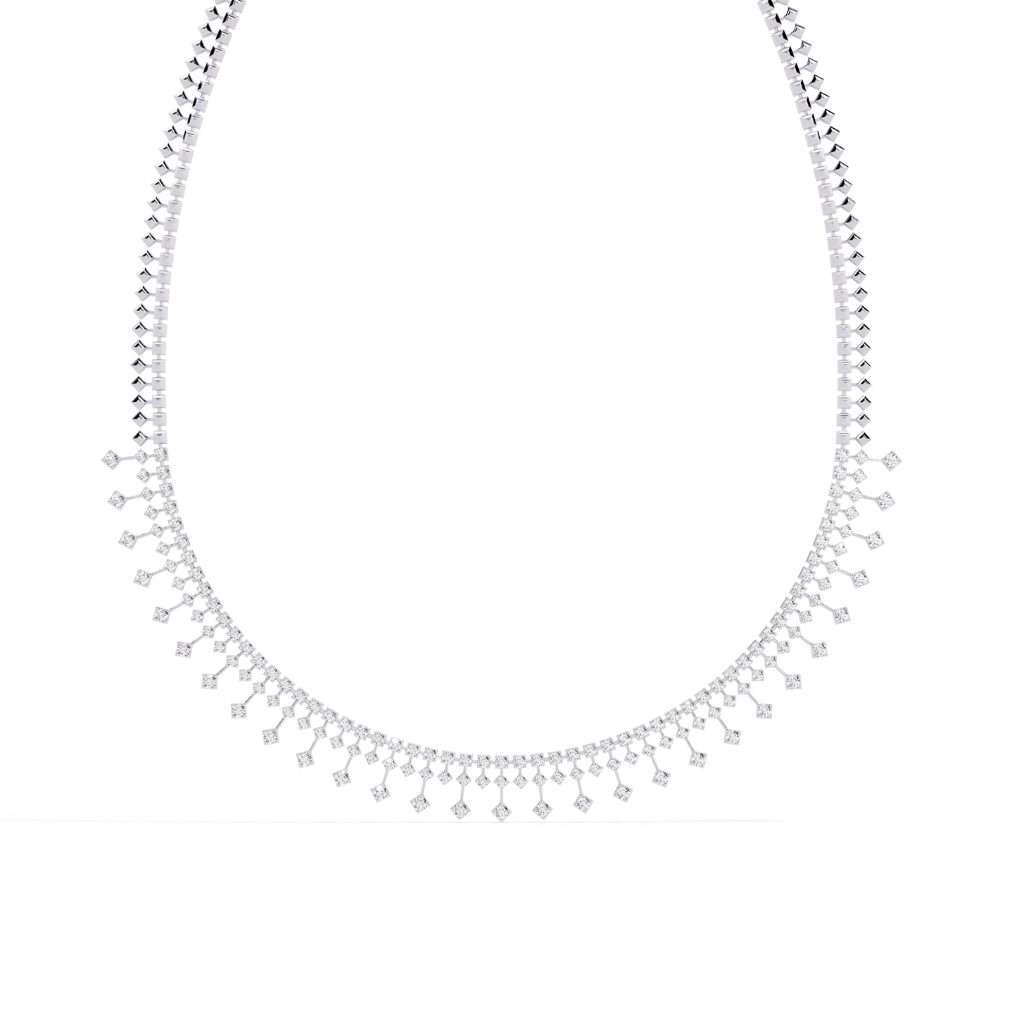 regal prism princess fringe lab grown diamond necklace