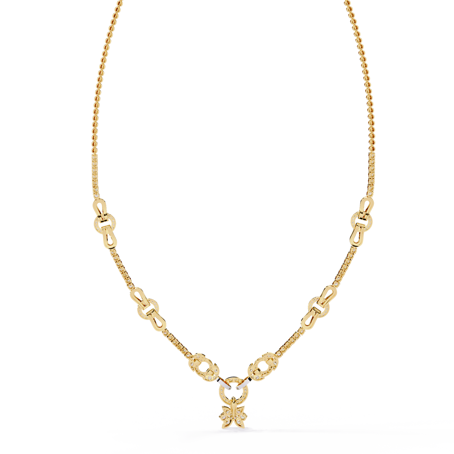 regal prism princess fringe lab grown diamond necklace
