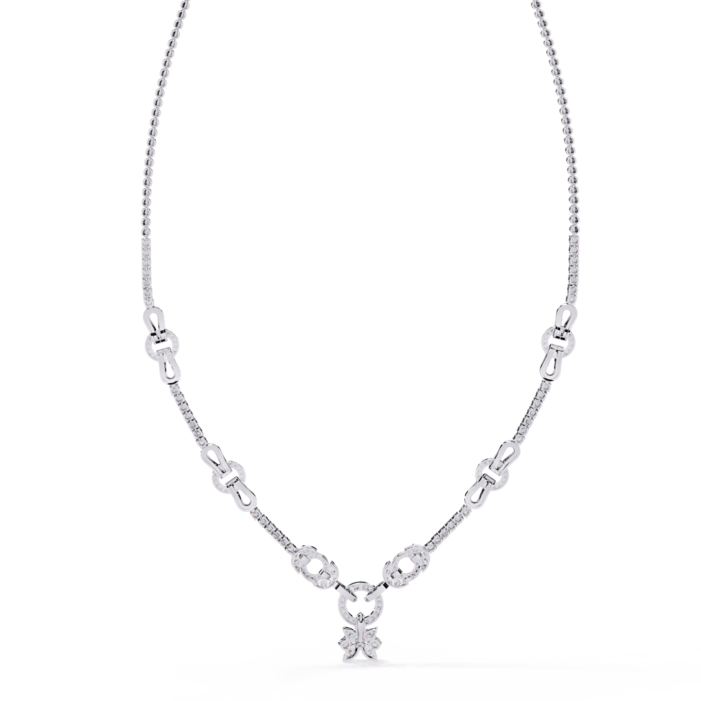 regal prism princess fringe lab grown diamond necklace