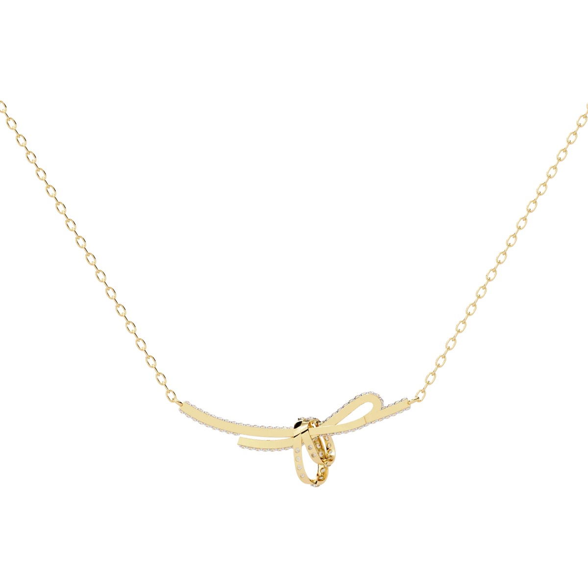 Bijou Ribbon Pavé Lab Grown Diamond Necklace - Ophiratbf