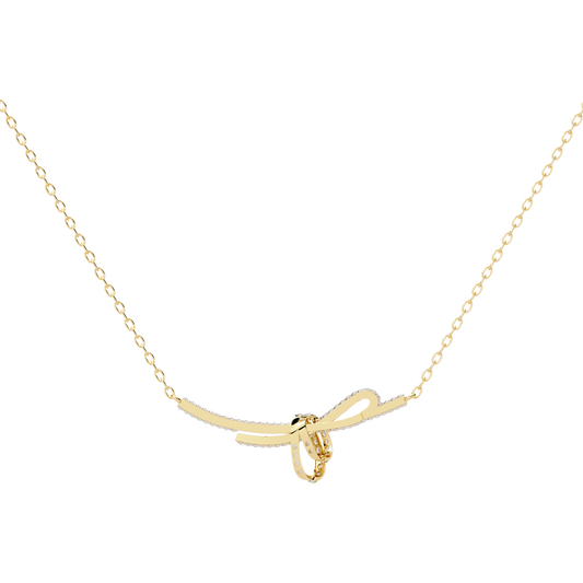 Bijou Ribbon Pavé Lab Grown Diamond Necklace