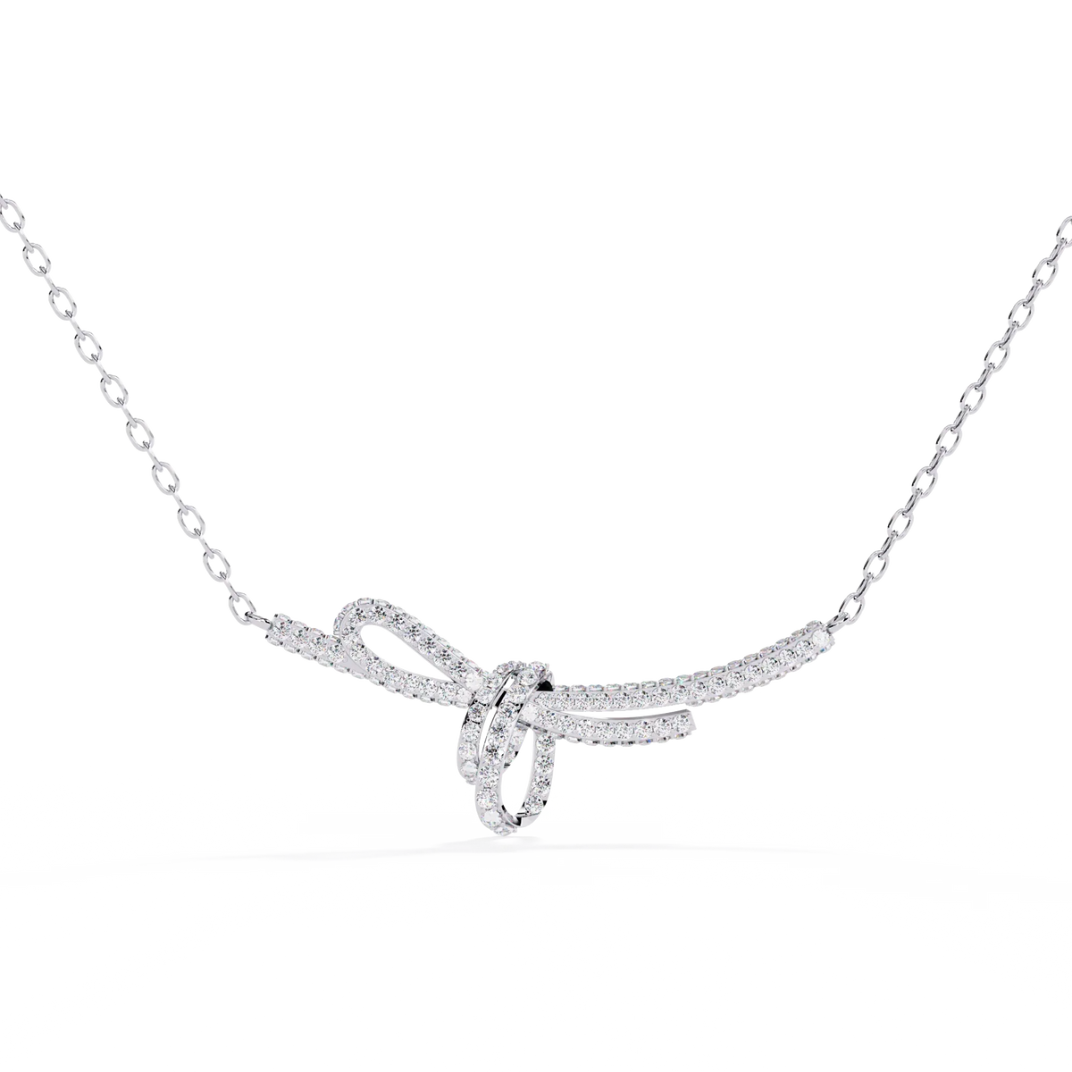 Bijou Ribbon Pavé Lab Grown Diamond Necklace - Ophiratbf