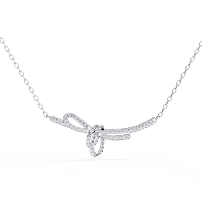 Bijou Ribbon Pavé Lab Grown Diamond Necklace