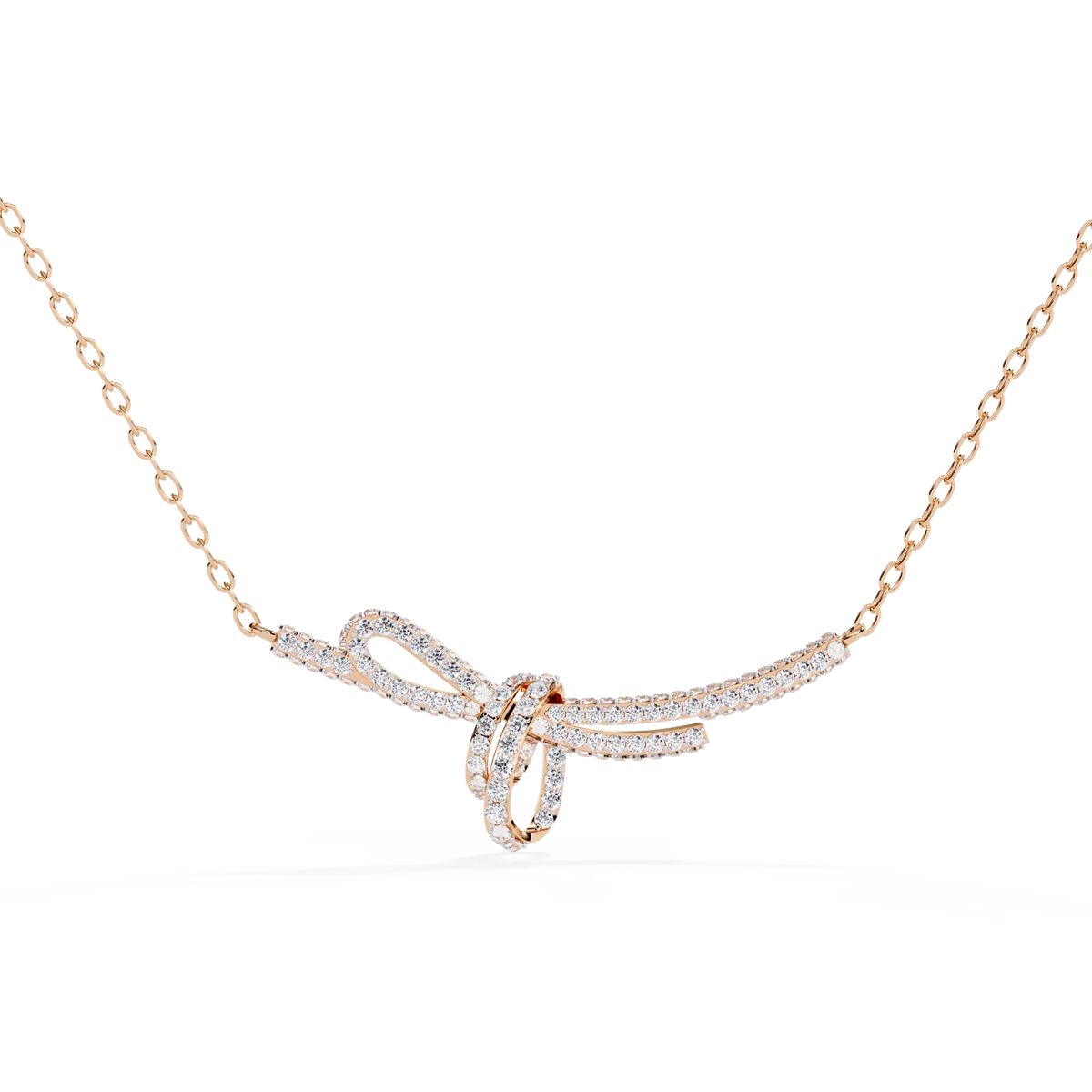 Bijou Ribbon Pavé Lab Grown Diamond Necklace - Ophiratbf