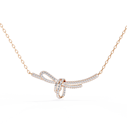 Bijou Ribbon Pavé Lab Grown Diamond Necklace