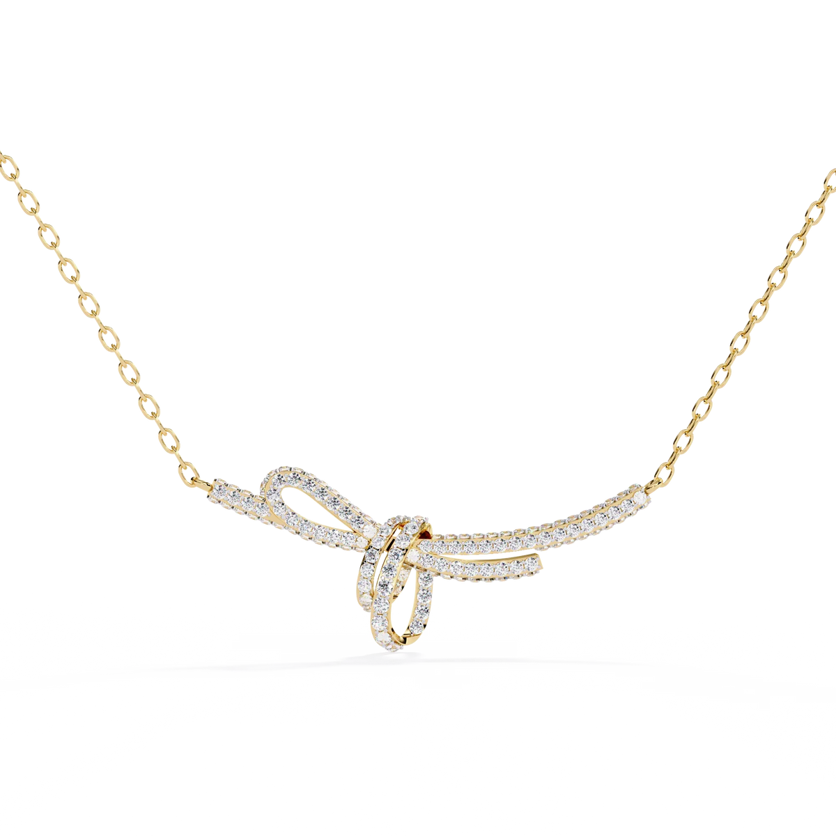 Bijou Ribbon Pavé Lab Grown Diamond Necklace - Ophiratbf