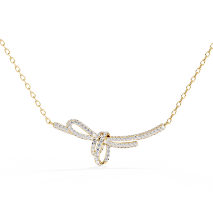 Bijou Ribbon Pavé Lab Grown Diamond Necklace