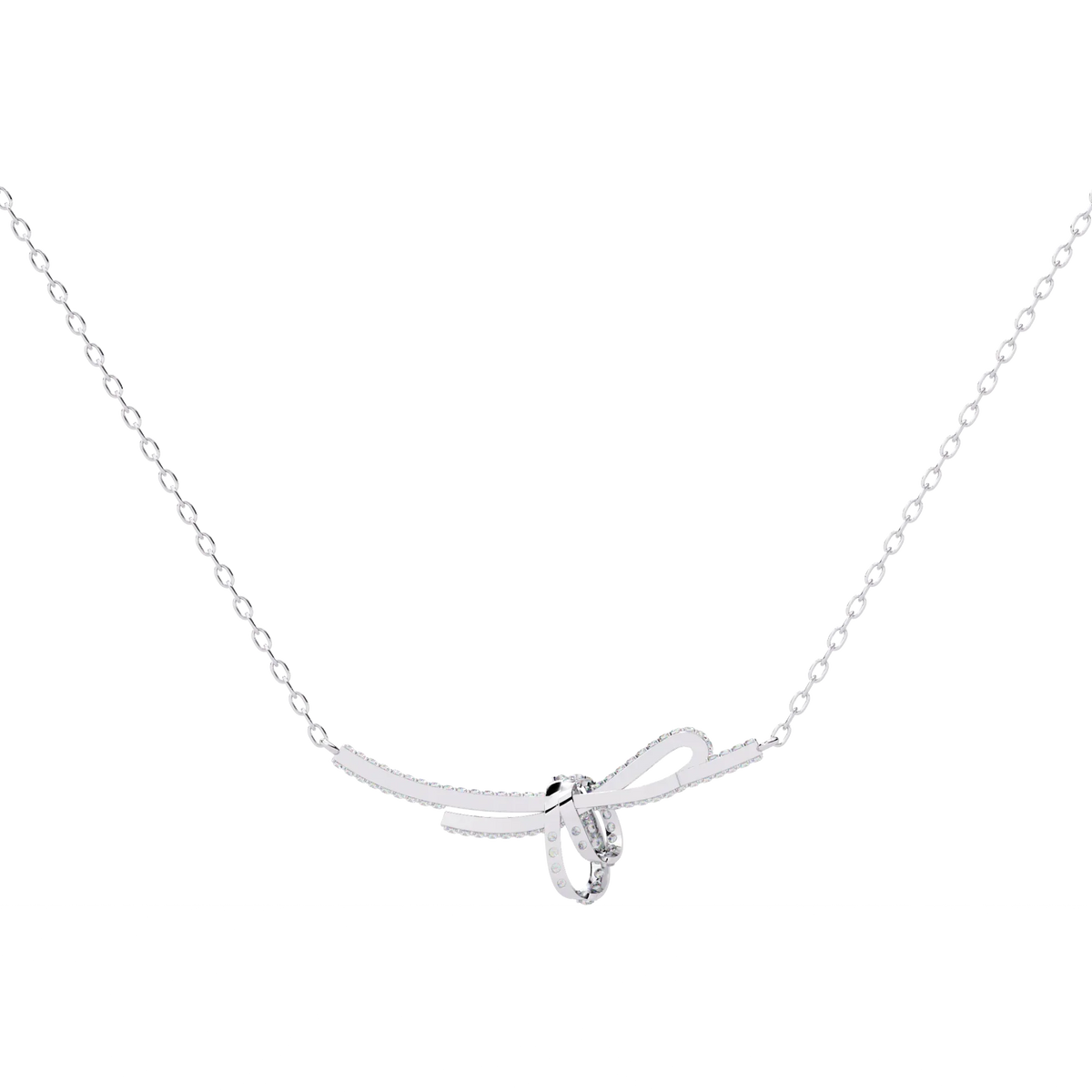 Bijou Ribbon Pavé Lab Grown Diamond Necklace - Ophiratbf