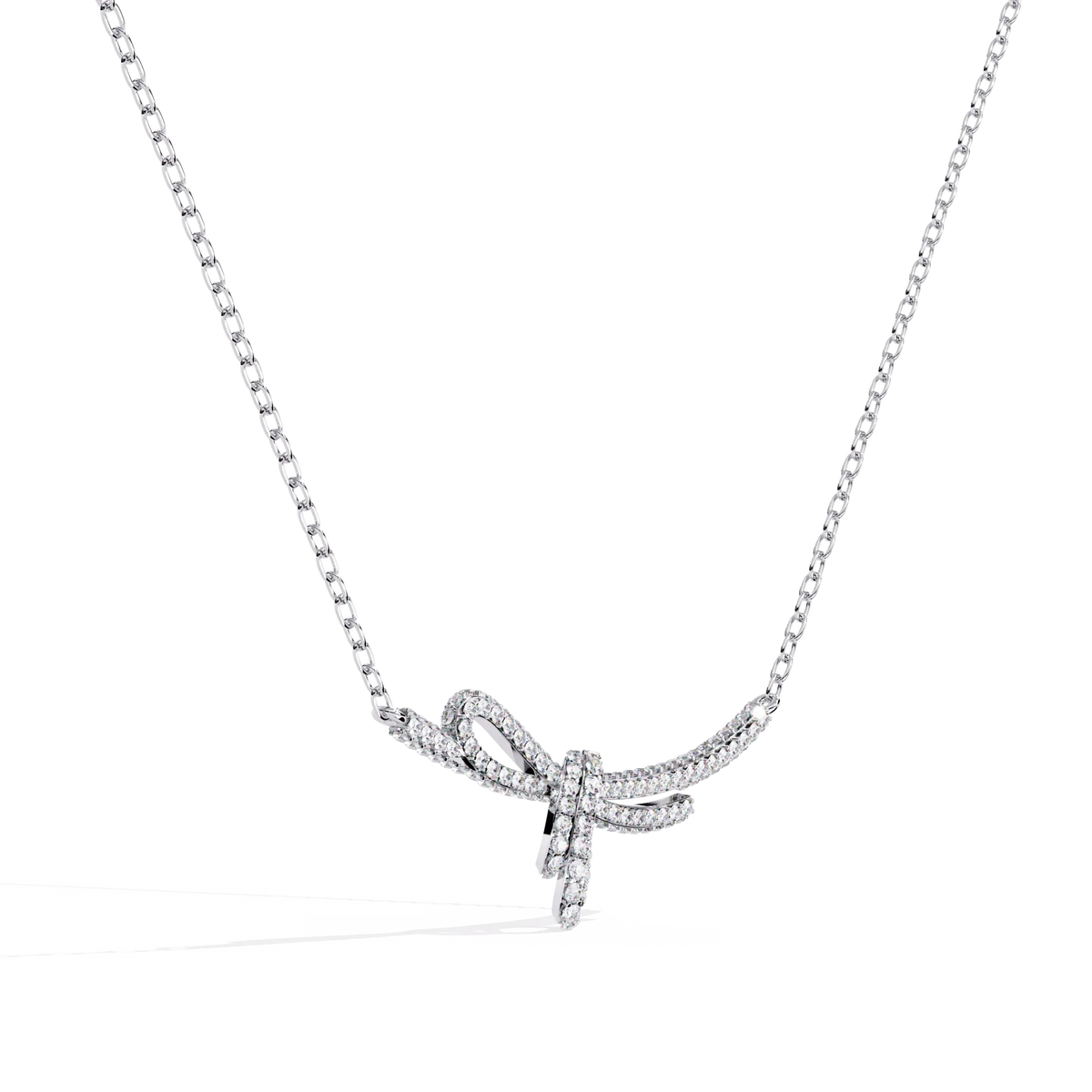 Bijou Ribbon Pavé Lab Grown Diamond Necklace - Ophiratbf