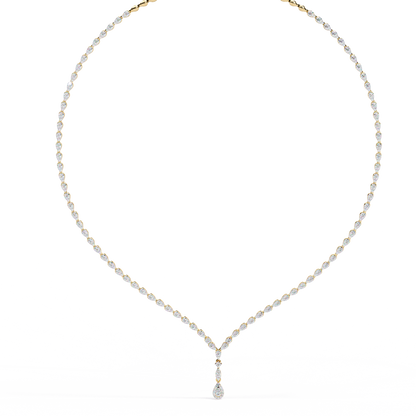Adorn Marquise Drop Tennis Lab Grown Diamond Necklace