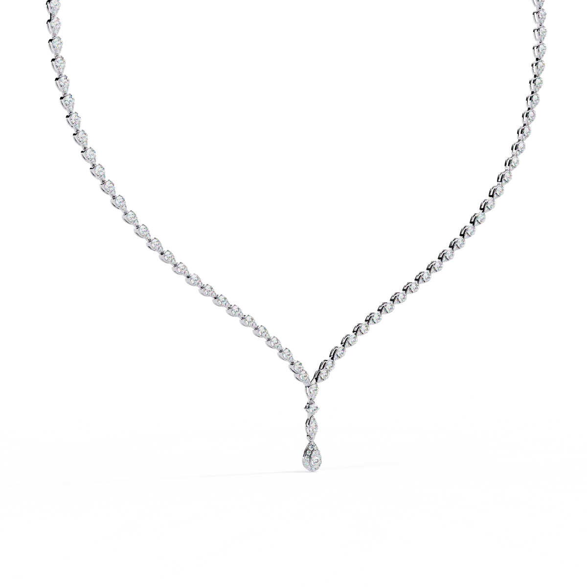Adorn Marquise Drop Tennis Lab Grown Diamond Necklace - Ophiratbf
