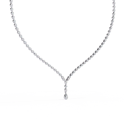 Adorn Marquise Drop Tennis Lab Grown Diamond Necklace