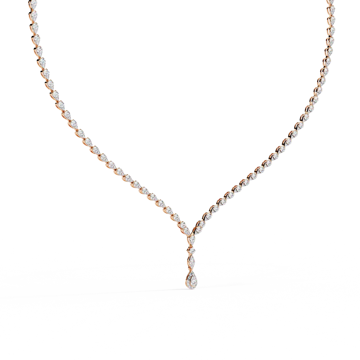 Adorn Marquise Drop Tennis Lab Grown Diamond Necklace - Ophiratbf