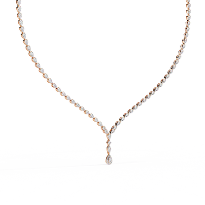 Adorn Marquise Drop Tennis Lab Grown Diamond Necklace