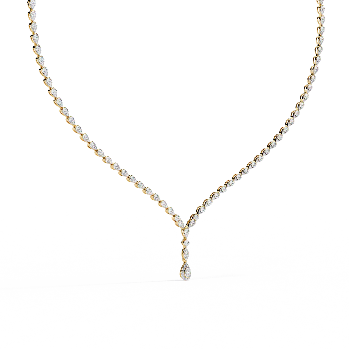 Adorn Marquise Drop Tennis Lab Grown Diamond Necklace - Ophiratbf