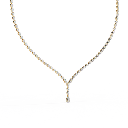 Adorn Marquise Drop Tennis Lab Grown Diamond Necklace