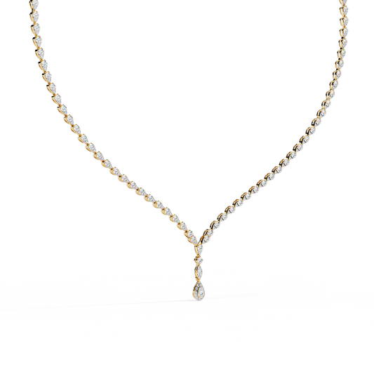 Adorn Marquise Drop Tennis Lab Grown Diamond Necklace
