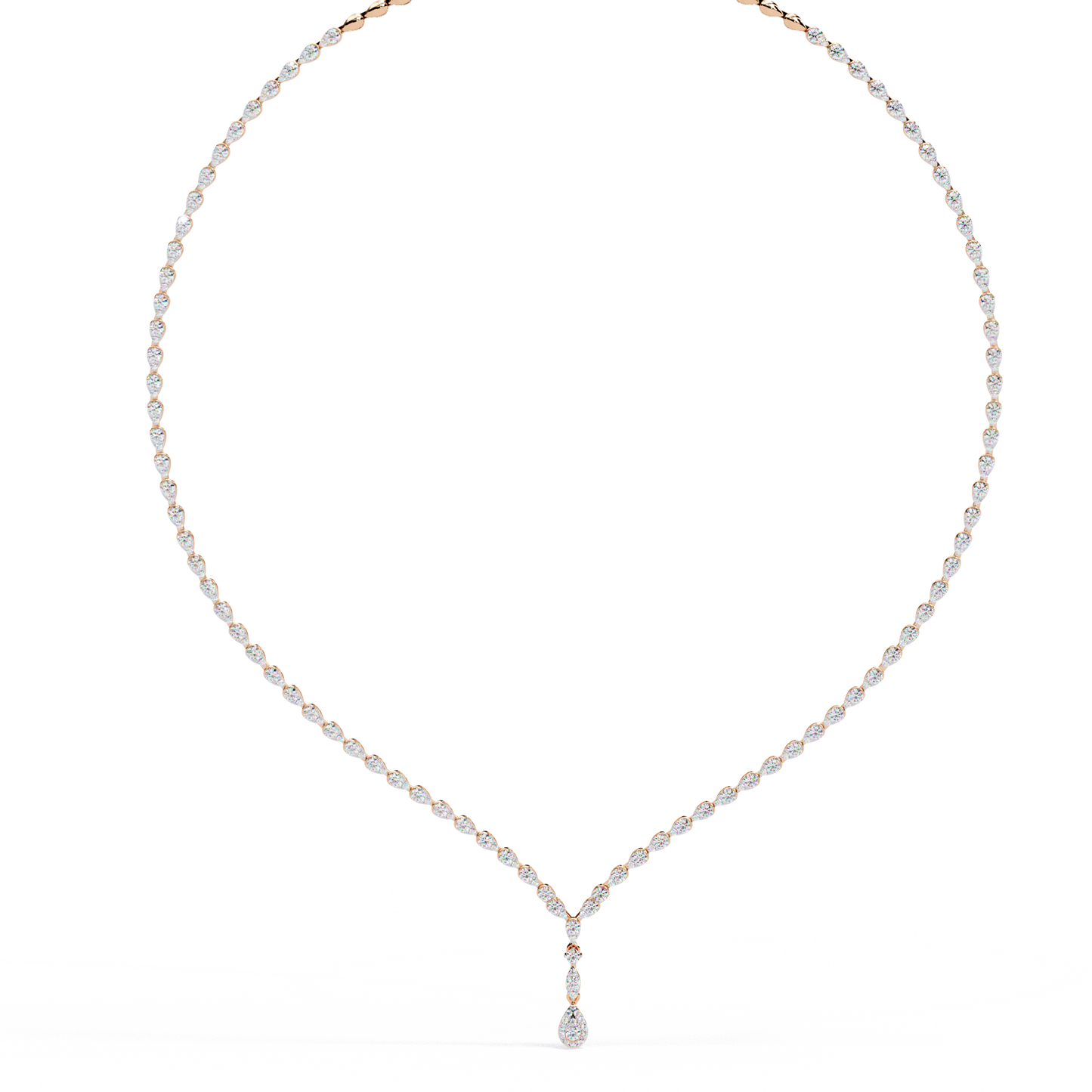 adorn marquise drop tennis lab grown diamond necklace