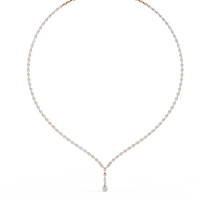 Adorn Marquise Drop Tennis Lab Grown Diamond Necklace - Ophiratbf