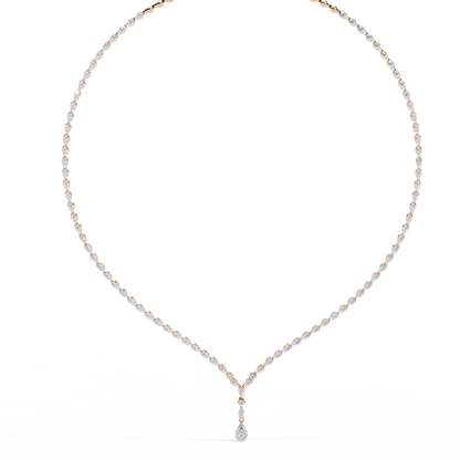 Adorn Marquise Drop Tennis Lab Grown Diamond Necklace