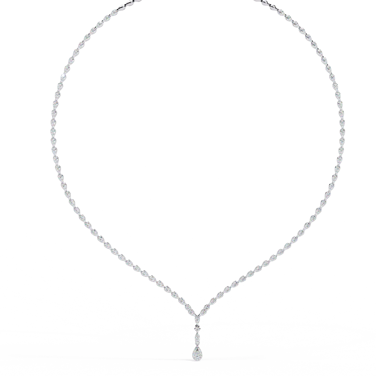 Adorn Marquise Drop Tennis Lab Grown Diamond Necklace - Ophiratbf