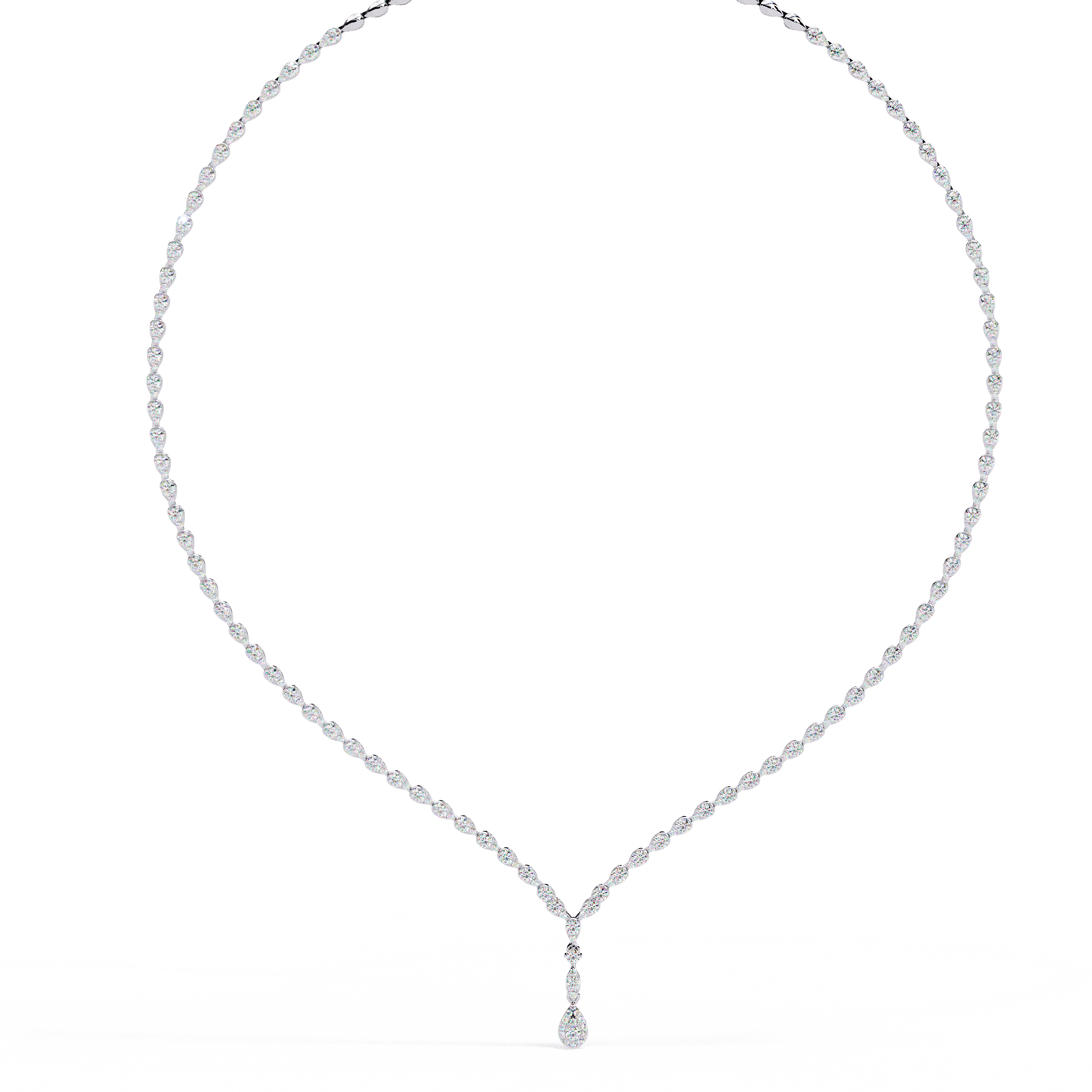 adorn marquise drop tennis lab grown diamond necklace