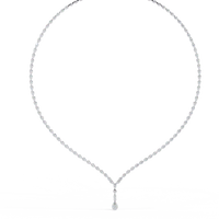 Adorn Marquise Drop Tennis Lab Grown Diamond Necklace - Ophiratbf