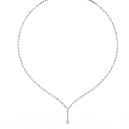 Adorn Marquise Drop Tennis Lab Grown Diamond Necklace