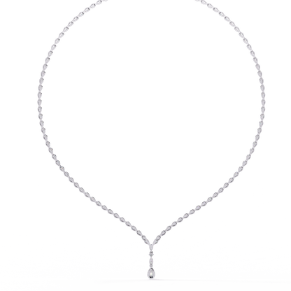 Adorn Marquise Drop Tennis Lab Grown Diamond Necklace
