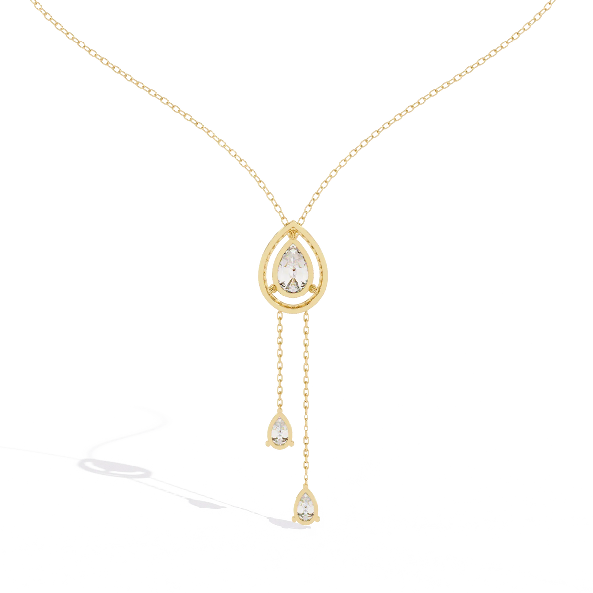 Serenata Pear Lariat Lab Grown Diamond Necklace - Ophiratbf