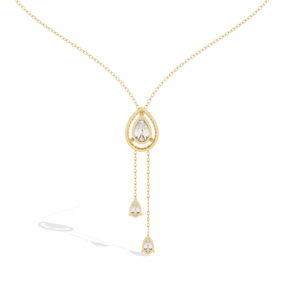 Serenata Pear Lariat Lab Grown Diamond Necklace