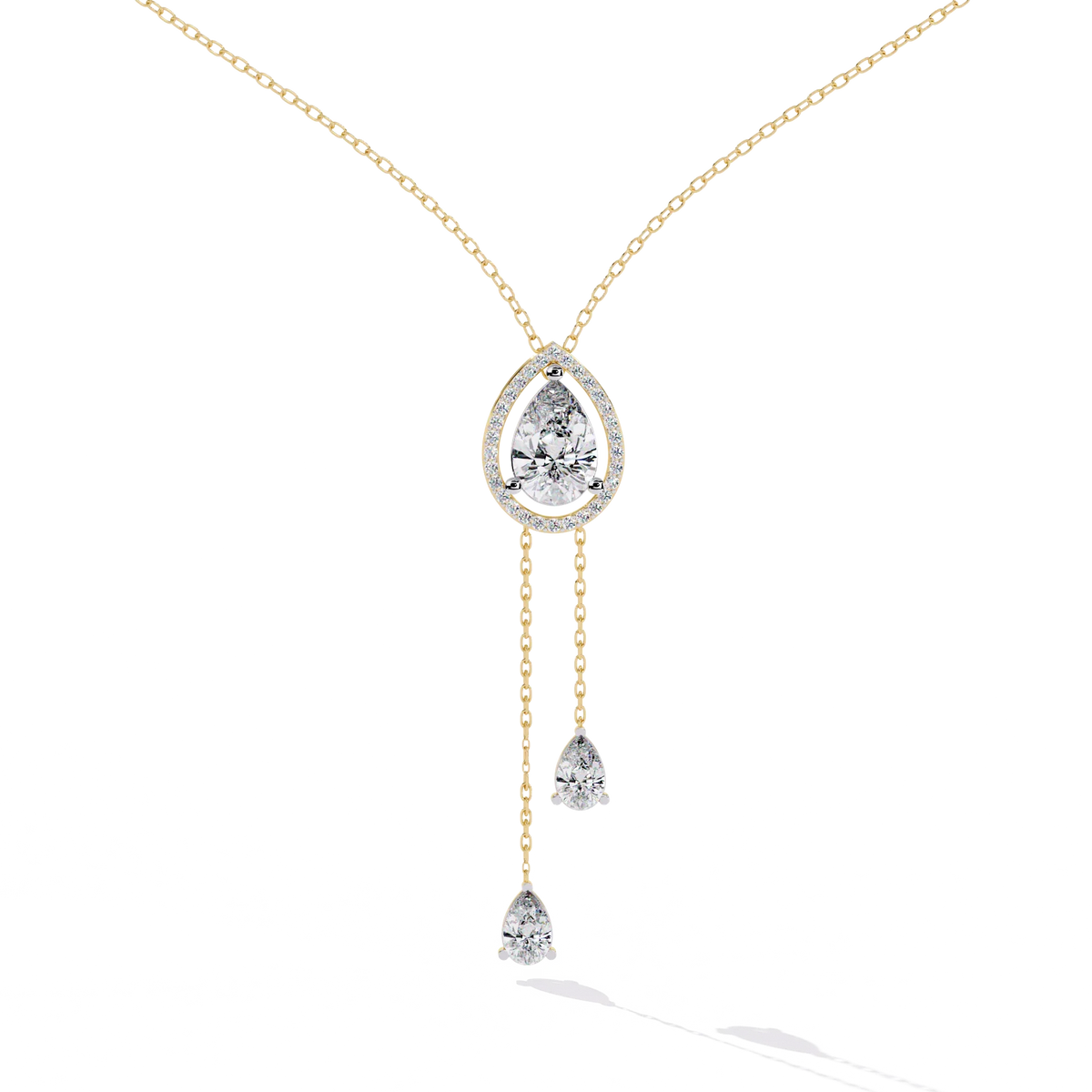 Serenata Pear Lariat Lab Grown Diamond Necklace - Ophiratbf