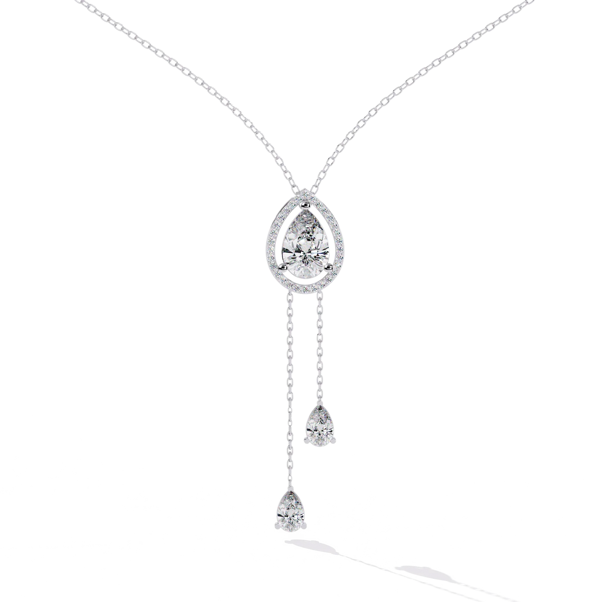 Serenata Pear Lariat Lab Grown Diamond Necklace - Ophiratbf