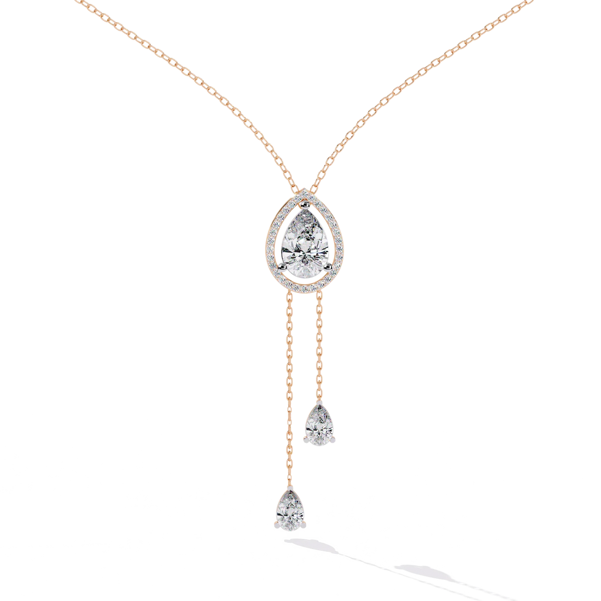 Serenata Pear Lariat Lab Grown Diamond Necklace - Ophiratbf