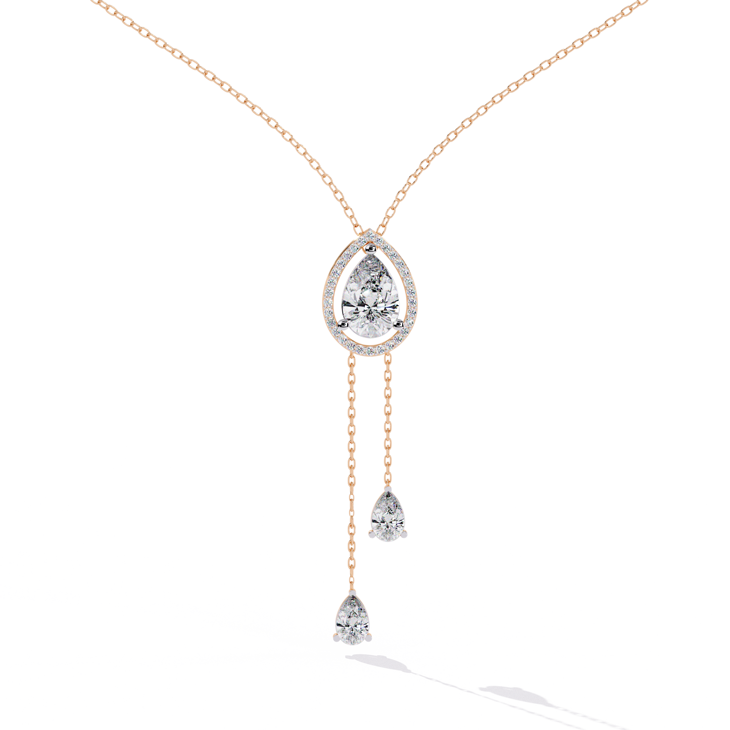 serenata pear lariat lab grown diamond necklace