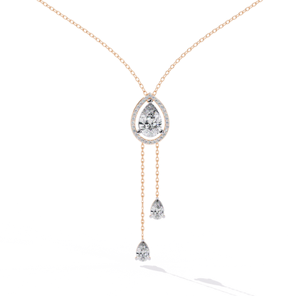 Serenata Pear Lariat Lab Grown Diamond Necklace