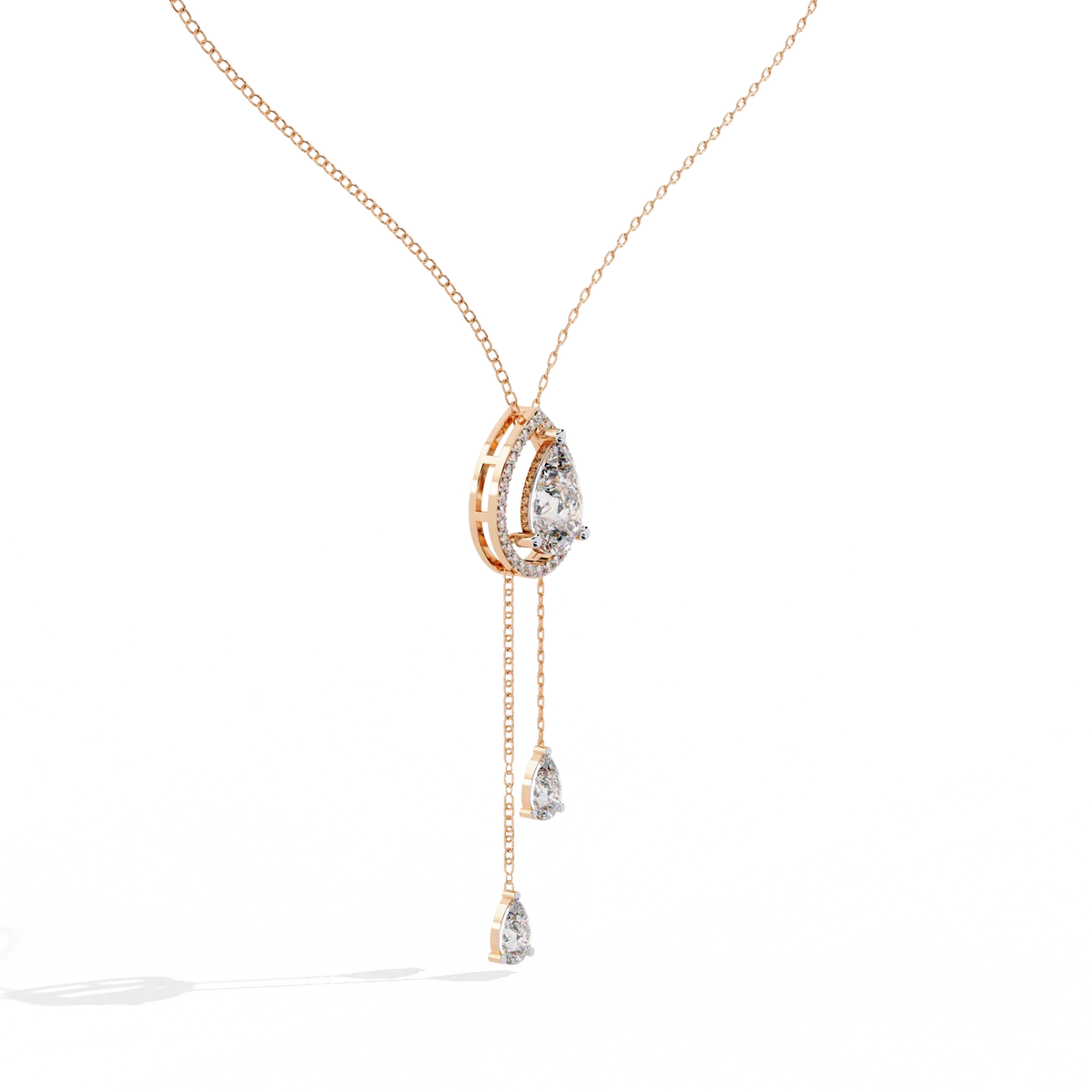 Serenata Pear Lariat Lab Grown Diamond Necklace - Ophiratbf