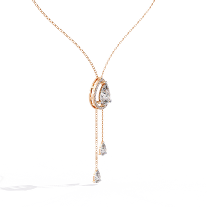 Serenata Pear Lariat Lab Grown Diamond Necklace