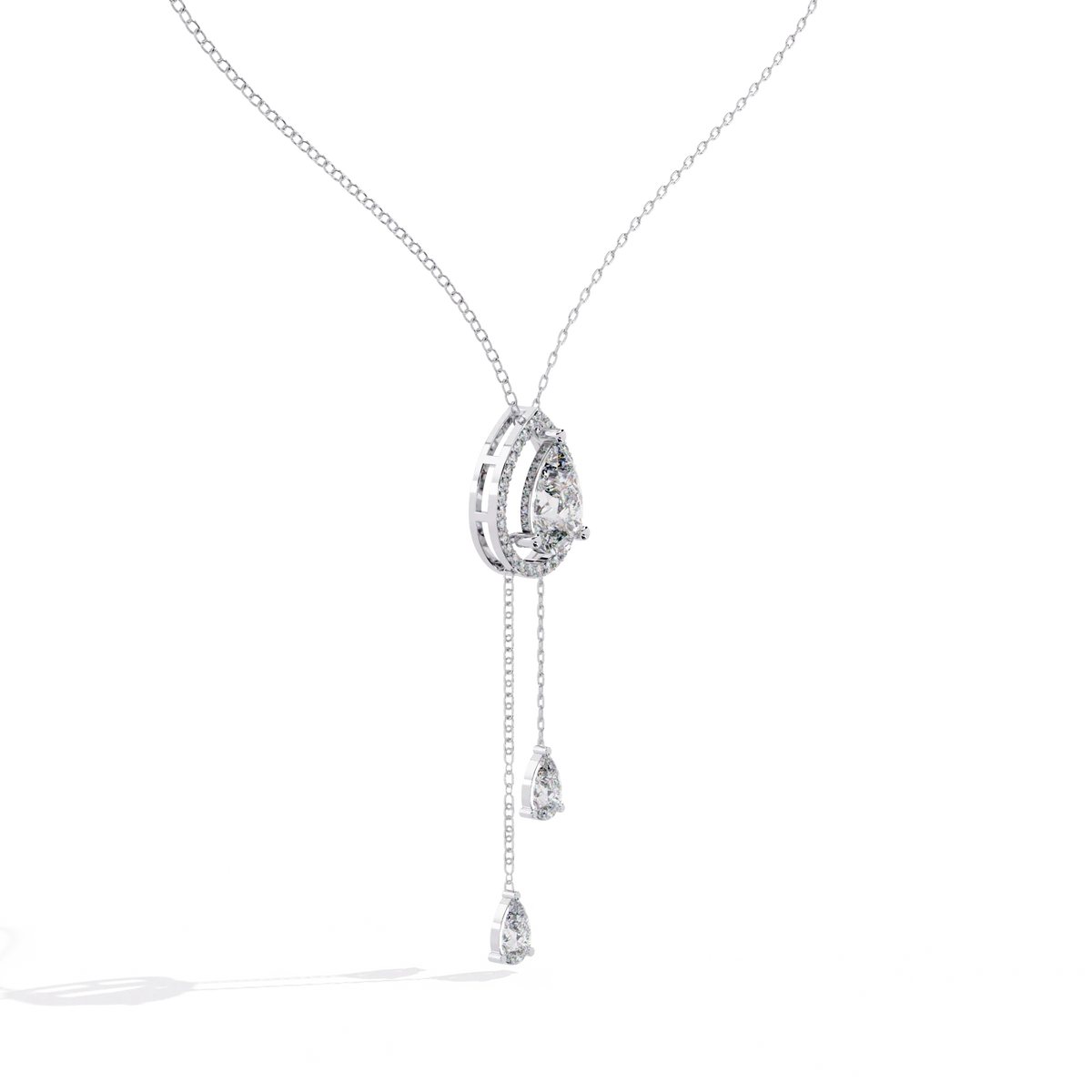Serenata Pear Lariat Lab Grown Diamond Necklace - Ophiratbf