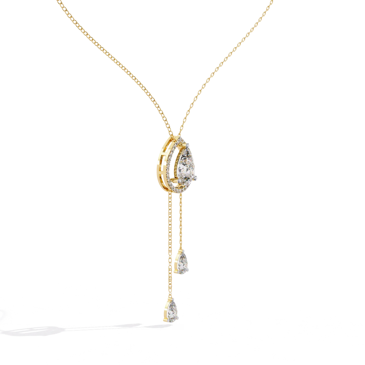 Serenata Pear Lariat Lab Grown Diamond Necklace - Ophiratbf
