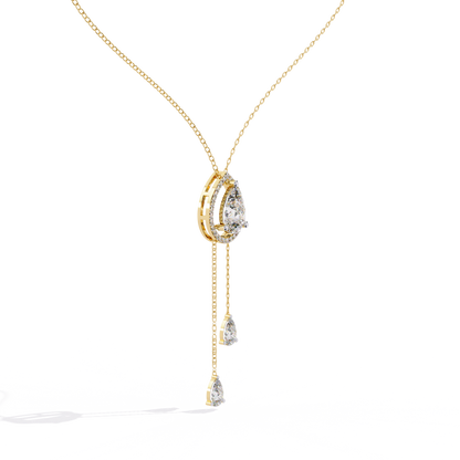 Serenata Pear Lariat Lab Grown Diamond Necklace