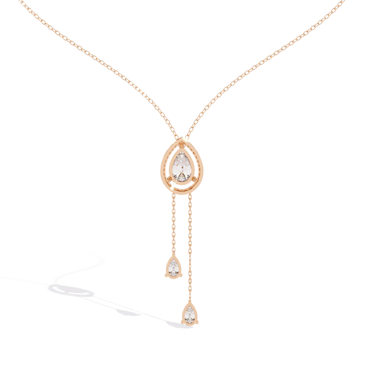 Serenata Pear Lariat Lab Grown Diamond Necklace - Ophiratbf