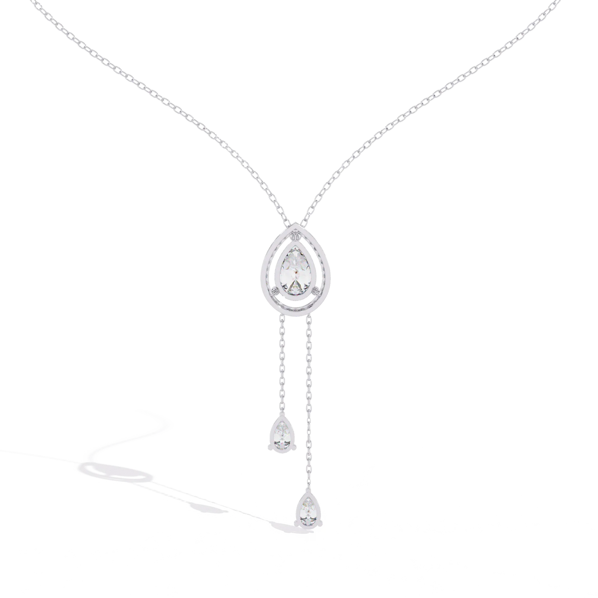 Serenata Pear Lariat Lab Grown Diamond Necklace - Ophiratbf