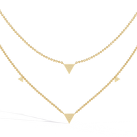 Trinity Geo Double Chain Lab Grown Diamond Necklace - Ophiratbf