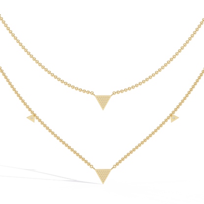 Trinity Geo Double Chain Lab Grown Diamond Necklace