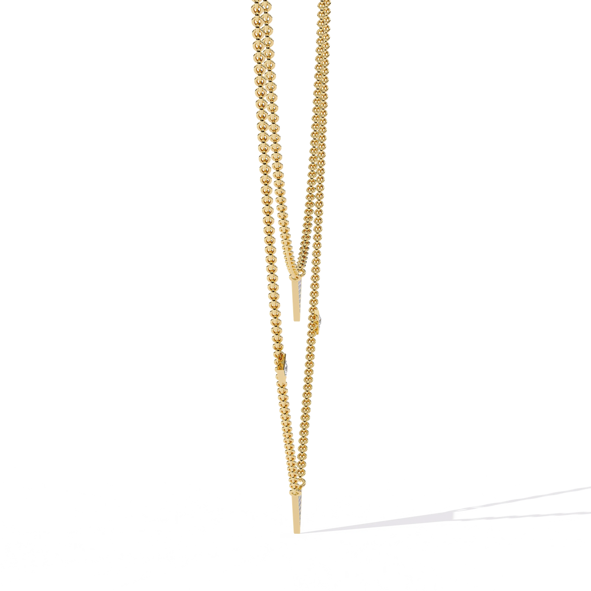 Trinity Geo Double Chain Lab Grown Diamond Necklace - Ophiratbf