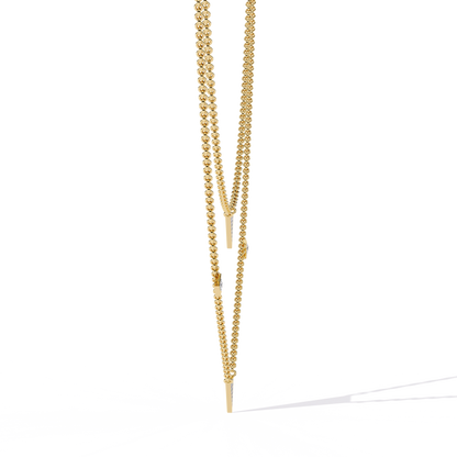 Trinity Geo Double Chain Lab Grown Diamond Necklace