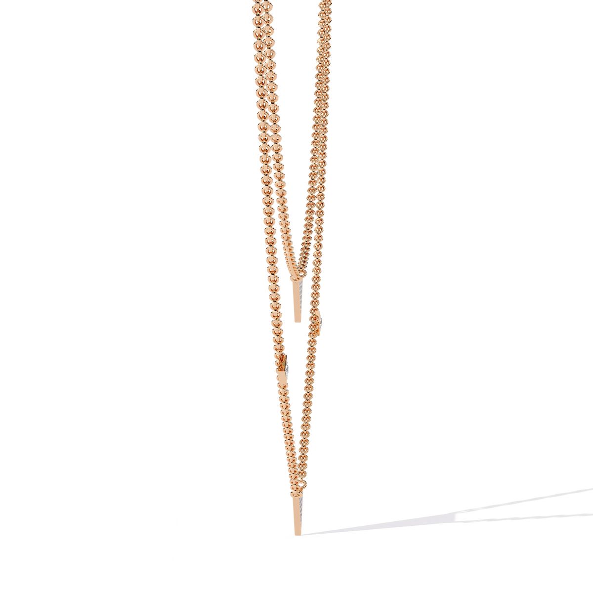 Trinity Geo Double Chain Lab Grown Diamond Necklace - Ophiratbf