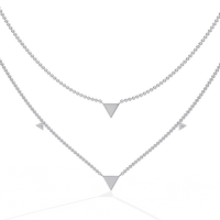 Trinity Geo Double Chain Lab Grown Diamond Necklace - Ophiratbf