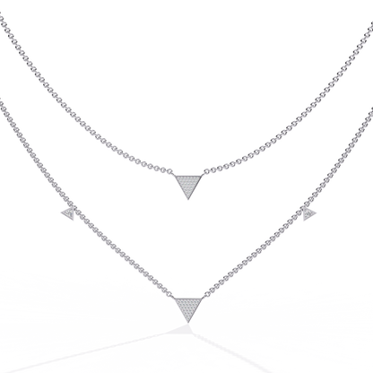 Trinity Geo Double Chain Lab Grown Diamond Necklace